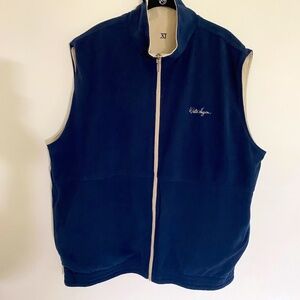 Walter Hagen Men's Full-Zip Golf Vest Reversible Cream and Navy Blue Size XL